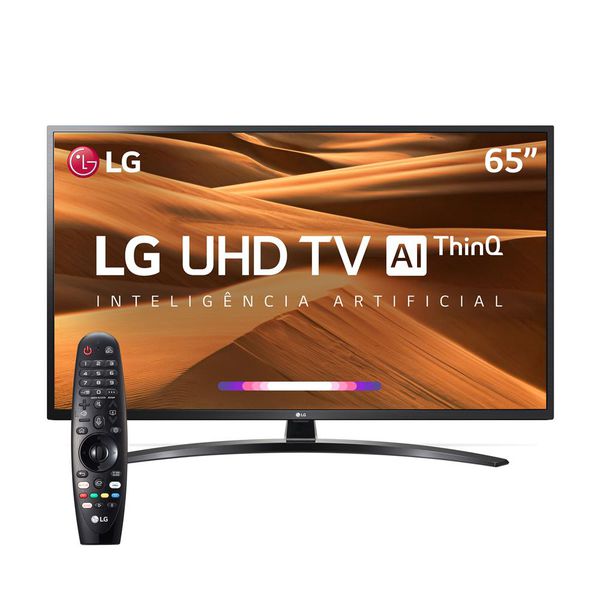 Smart TV LED 65" UHD 4K LG 65UM7470PSA ThinQ AI Inteligência Artificial com IoT, HDR Ativo, WebOS 4.5, DTS Virtual X, Controle Smart Magic e Bluetooth