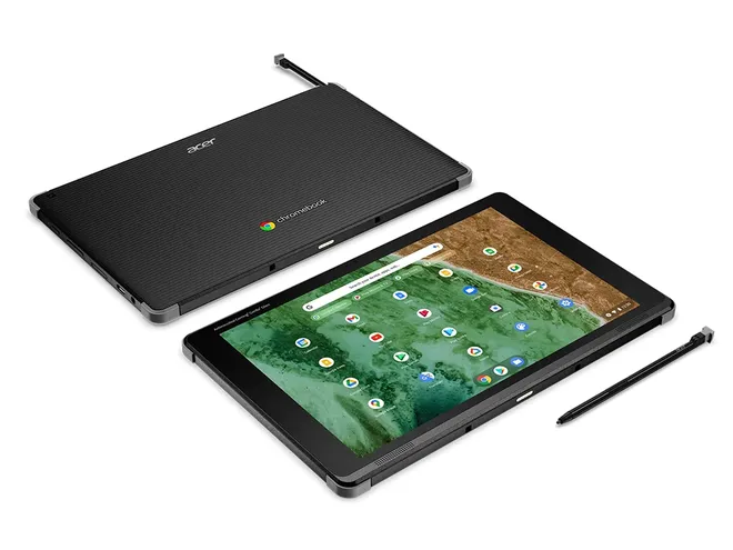 Chromebook Tab 510 tem slot especial para guardar a caneta USI (Imagem: Divulgação/Acer)