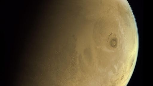 Sonda Hope fotografa vulcão marciano Olympus Mons, o mais alto do Sistema Solar