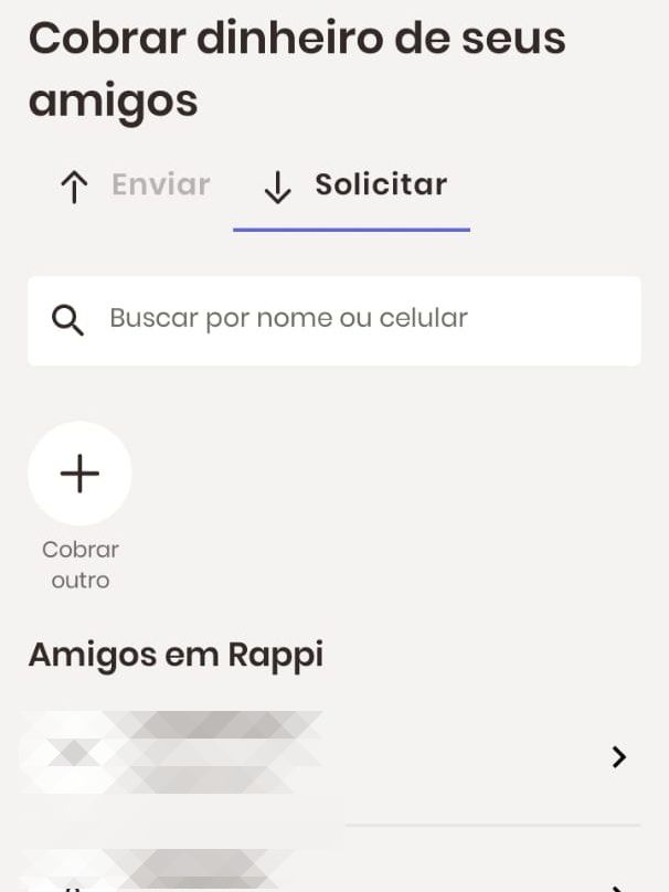 O RappiPay permite receber dinheiro dos seus amigos (Imagem: Guadalupe Carniel/Captura de tela)