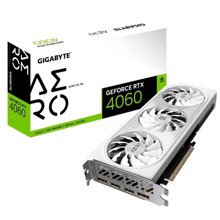 Placa de Vídeo RTX 4060 AERO OC Gigabyte NVIDIA GeForce, 8GB GDDR6, RGB ...