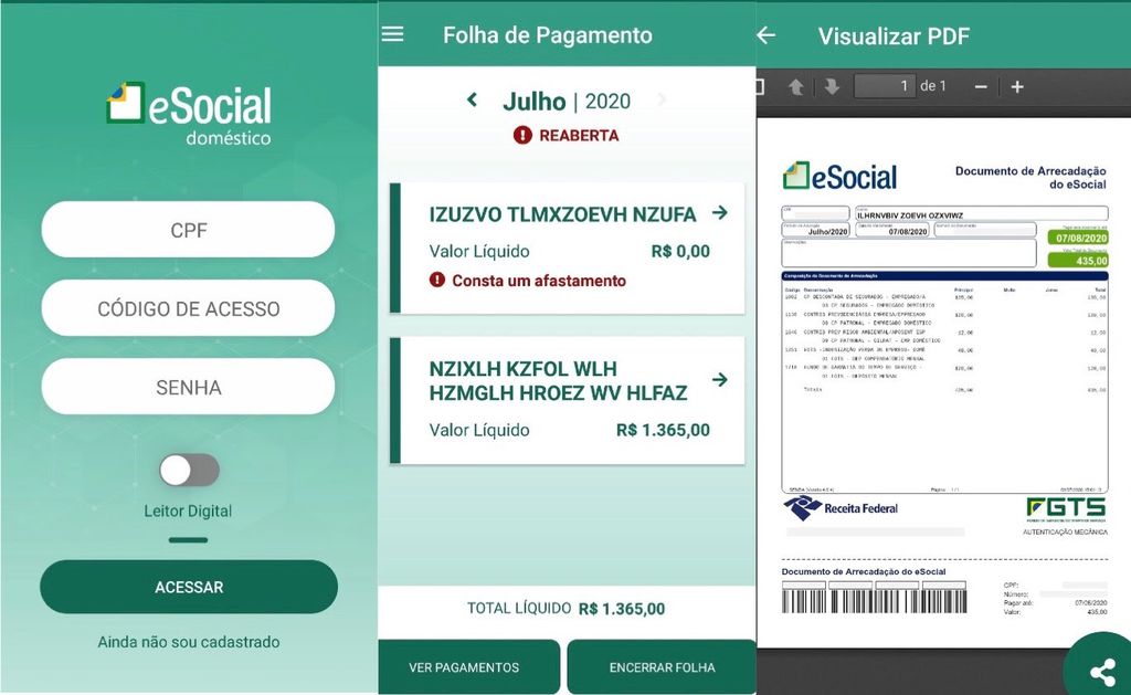 eSocial Doméstico: registro dos empregados e gerencialmento da folha de pagamentos pelo celular (Imagem: Serpro)