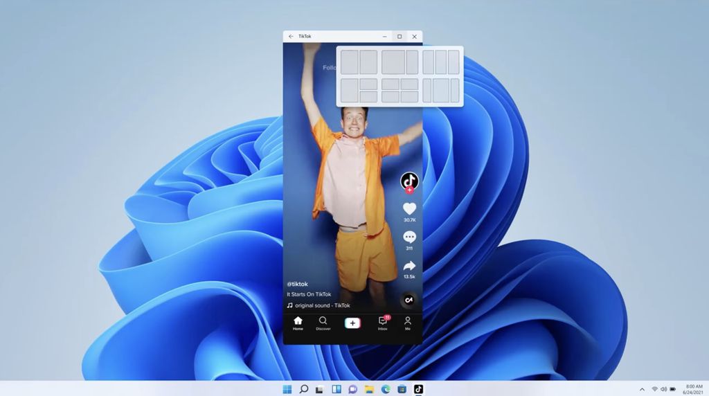 TikTok rodando diretamente no Windows 11 (Imagem: Reprodução/Microsoft)