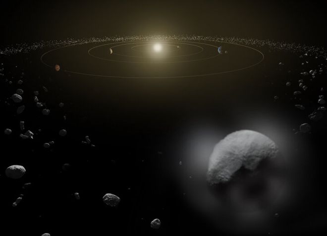 O Cinturão de Asteroides fica localizado entre as órbitas de Marte e de Júpiter (Imagem: Reprodução/ESA/ATG Medialab)