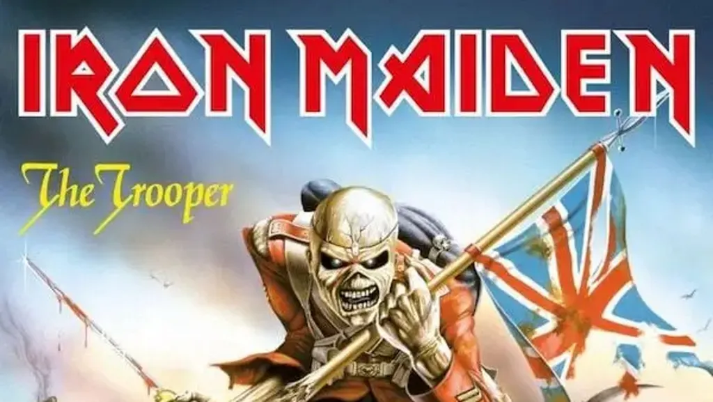 Eddie em suas muitas formas, na capa do álbum The Trooper (Imagem: Divulgação/Iron Maiden)