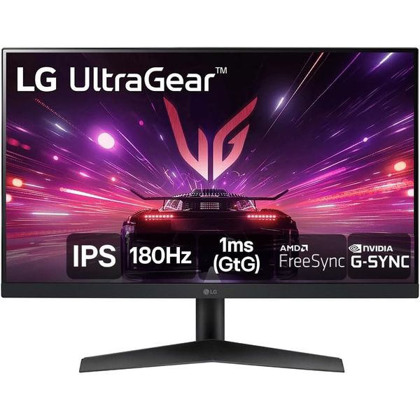 PARCELADO | Monitor Gamer LG UltraGear 24” IPS, Full HD, 180Hz, 1ms (GtG), HDMI, DisplayPort, HDR10, sRGB 99%, NVIDIA® G-SYNC®, AMD FreeSync™ - 24GS60F-B