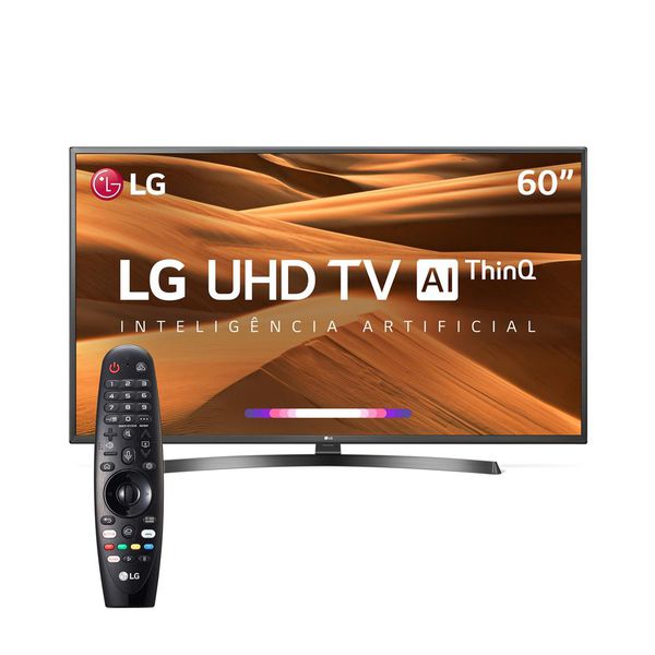 Smart TV LED 60" UHD 4K LG 60UM7270PSA ThinQ AI Inteligência Artificial IoT, HDR Ativo, WebOS 4.5, Ultra Surround, Controle Smart Magic e Bluetooth [CUPOM]