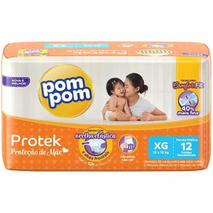 Fralda Pom Pom Protek Proteção de Mãe - XG 12 Unidades