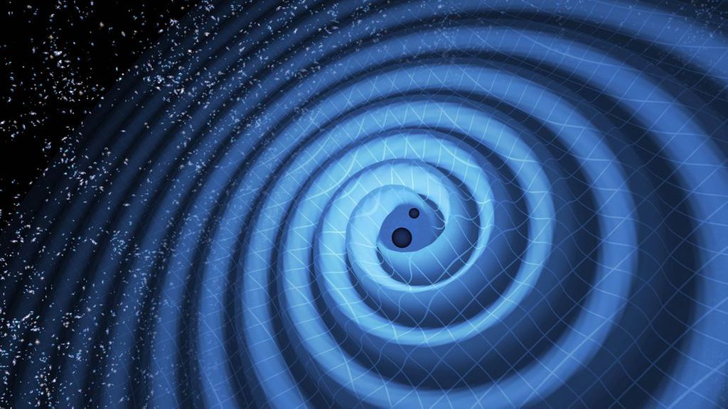 Simulação de ondas gravitacionais (Imagem: Reprodução/LIGO/T. Pyle) 
