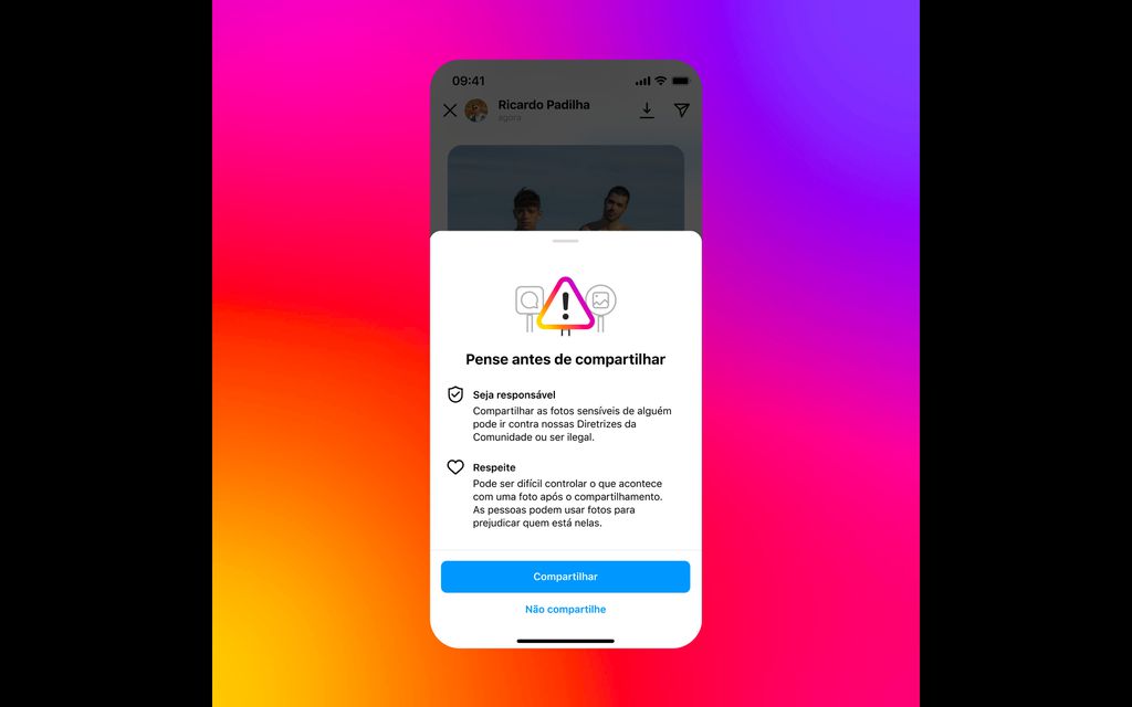 Instagram vai alertar sobre os riscos de compartilhar imagens íntimas (Imagem: Divulgação/Meta)