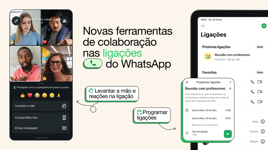 WhatsApp ganha opção para agendar chamadas (Imagem: Divulgação/Meta)