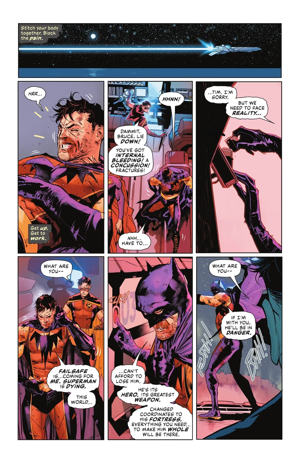 Batman diz para o Robin que o Superman é a maior arma que os heróis têm (Imagem: Reprodução/DC Comics)