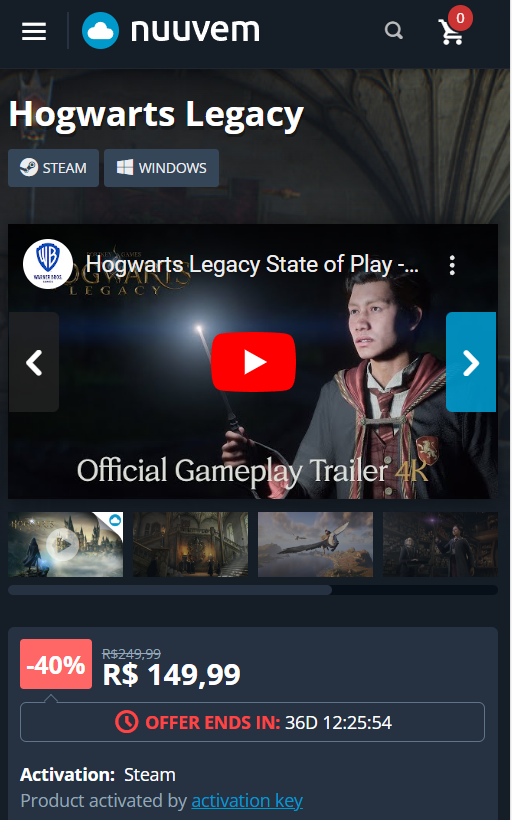 Hogwarts Legacy, PC Steam Jogo