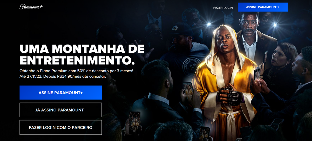 Para assistir Paramount+ na TV, basta baixar o aplicativo na loja de apps e fazer login na sua conta (Imagem: Captura de tela/Fabrício Calixto/Canaltech)