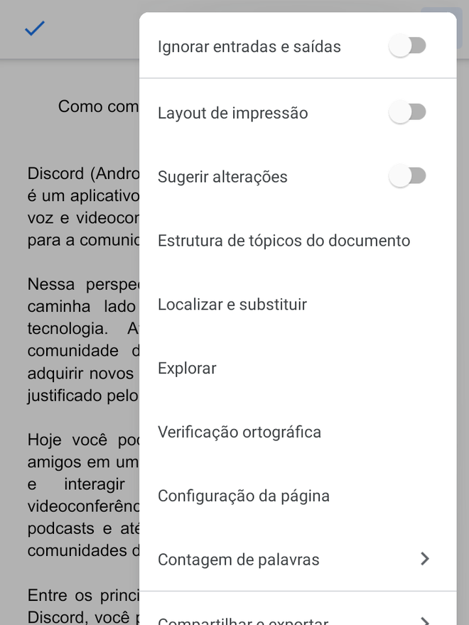 Recursos de formatação e edição de texto do Google Docs - (Captura: Canaltech/Felipe Freitas)