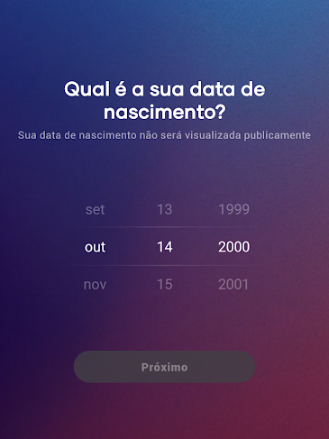 Complete cadastro com a data de nascimento (Imagem: André Magalhães/Captura de tela)