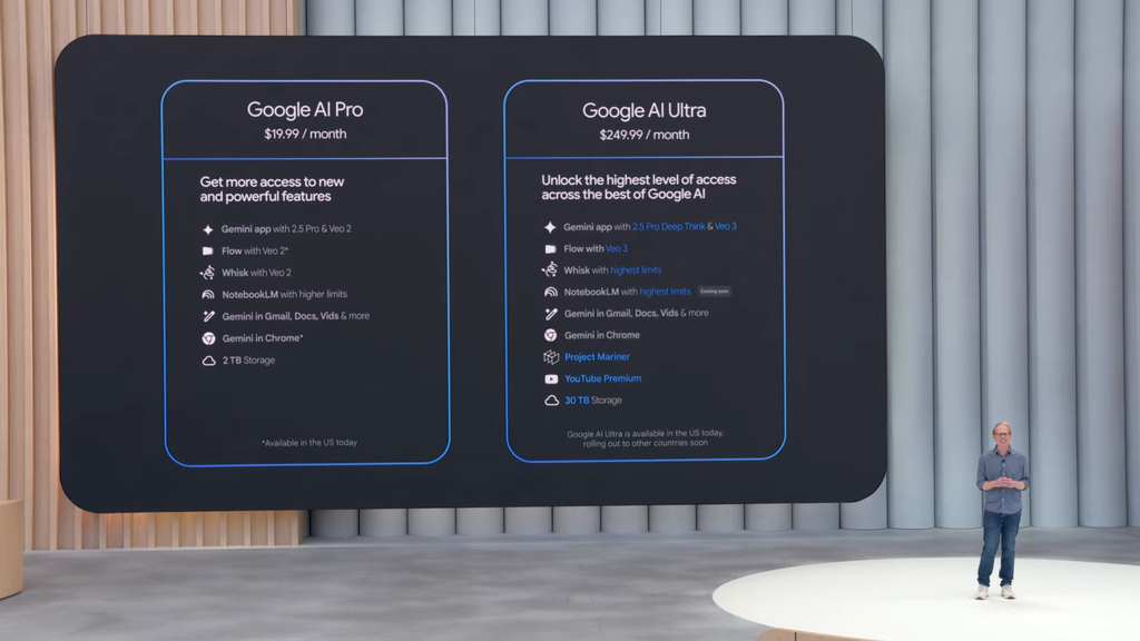 Gemini no Chrome será liberado primeiro para assinantes do AI Pro e AI Ultra (Imagem: Reprodução/Google)