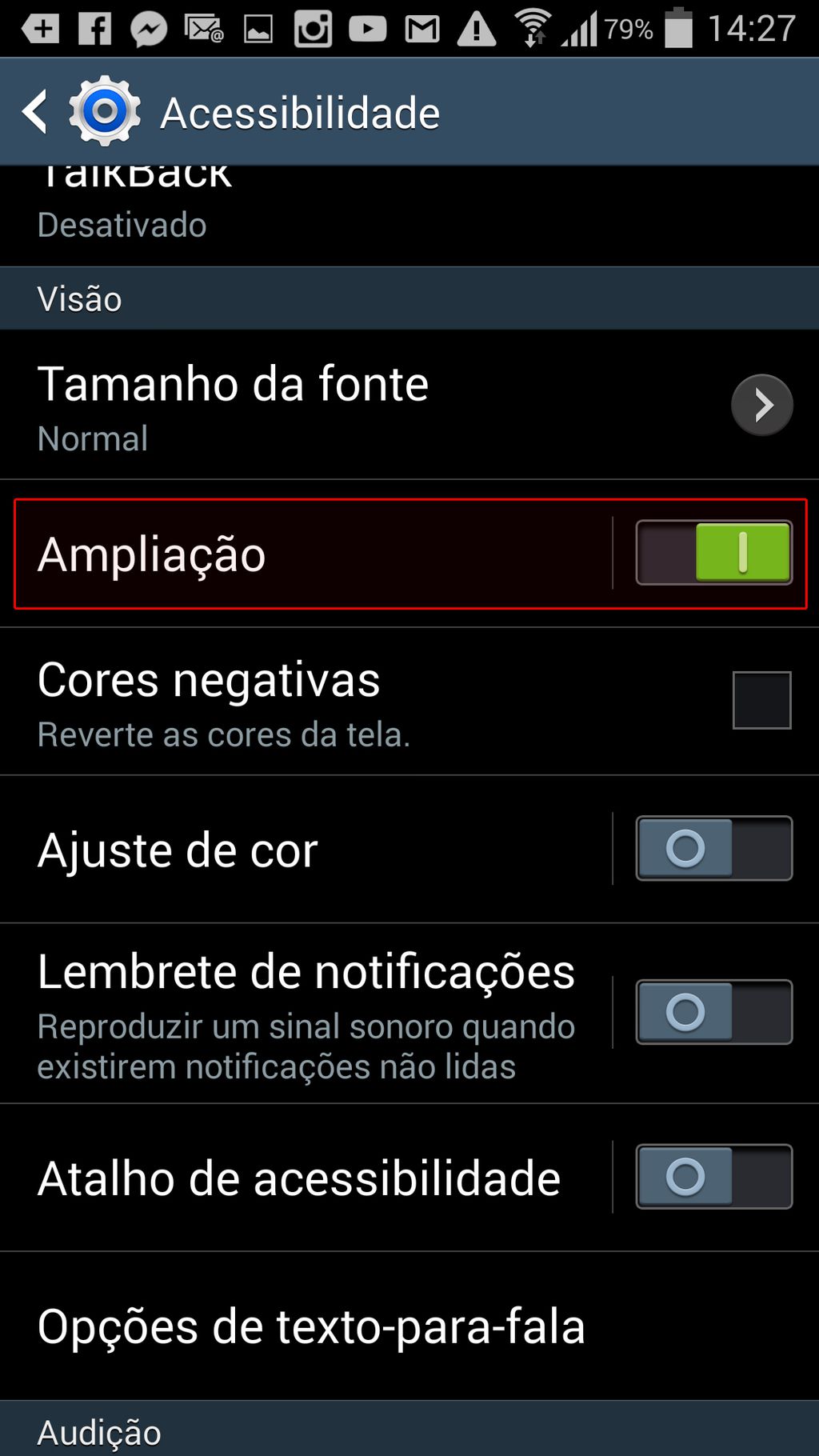 acessibilidade android