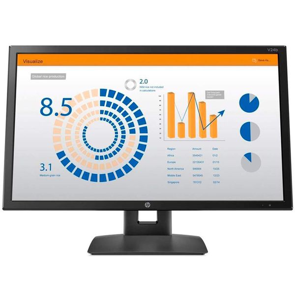 Monitor HP LED 23.6´ Widescreen, Full HD, IPS, VGA/Display Port, Altura Ajustável - V24B