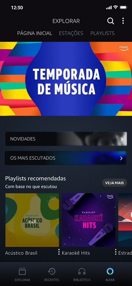 Alexa na plataforma de streaming musical da Amazon