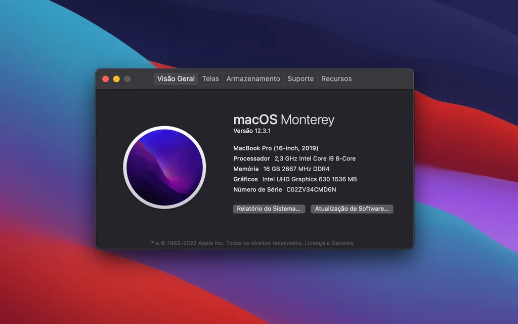 Verifique o modelo de processador do seu Mac (Captura de tela: Thiago Furquim/Canaltech)