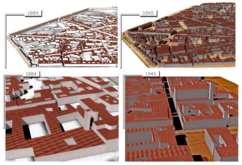 Mapas 3D da cidade de Bolonha, na Itália (Imagem: Reprodução/MDPI)
