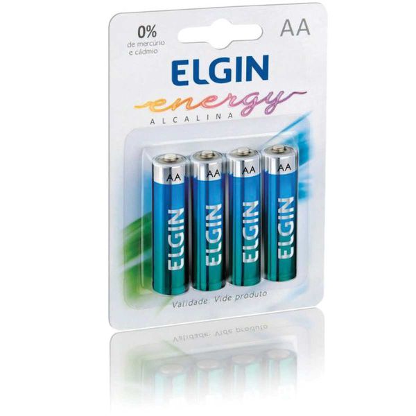 Kit Pilhas Alcalinas com 4X AA, Elgin