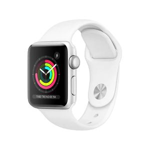 Apple Watch Series 3 (GPS) 38mm Caixa Prateada - Alumínio Pulseira Esportiva Branca [CUPOM EXCLUSIVO]