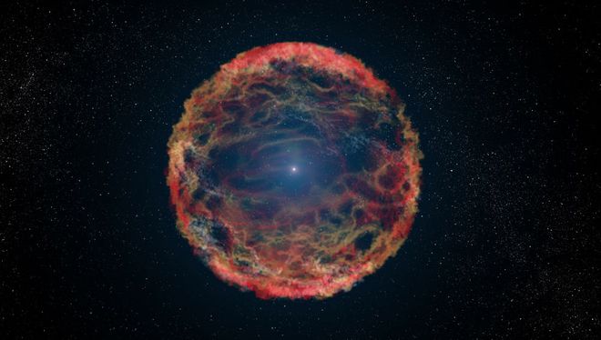 Conceito artístico de uma supernova (Imagem: NASA/ESA/G. Bacon)