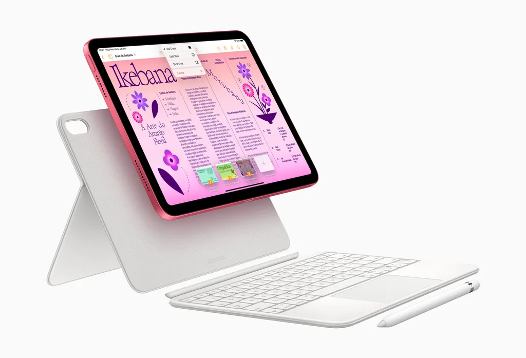 Novo Magic Keyboard Folio chega em duas peças e transforma o iPad em um notebook compacto (Imagem: Divulgação/Apple)
