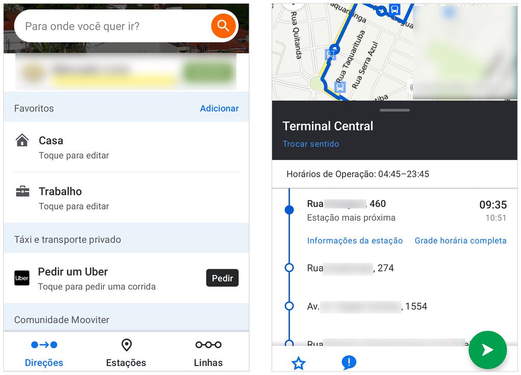 Moovit é um aplicativo para acompanhar itinerários de transporte público (Captura de tela: André Magalhães)