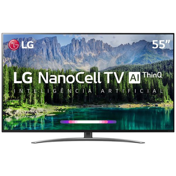 Smart TV 4K LG LED 55” com NanoCell AI, 4K Cinema, Dolby Atmos®, WebOS 4.5 e Wi-Fi - 55SM8600PSA