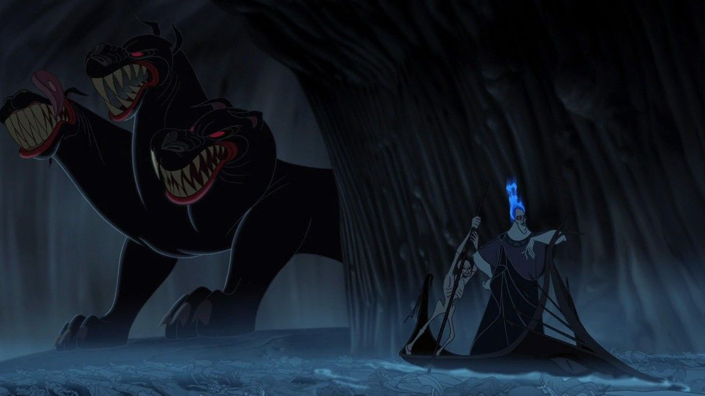 Representação do Cérbero em Hércules, 1997 (Imagem: Reprodução / Walt Disney Animation)