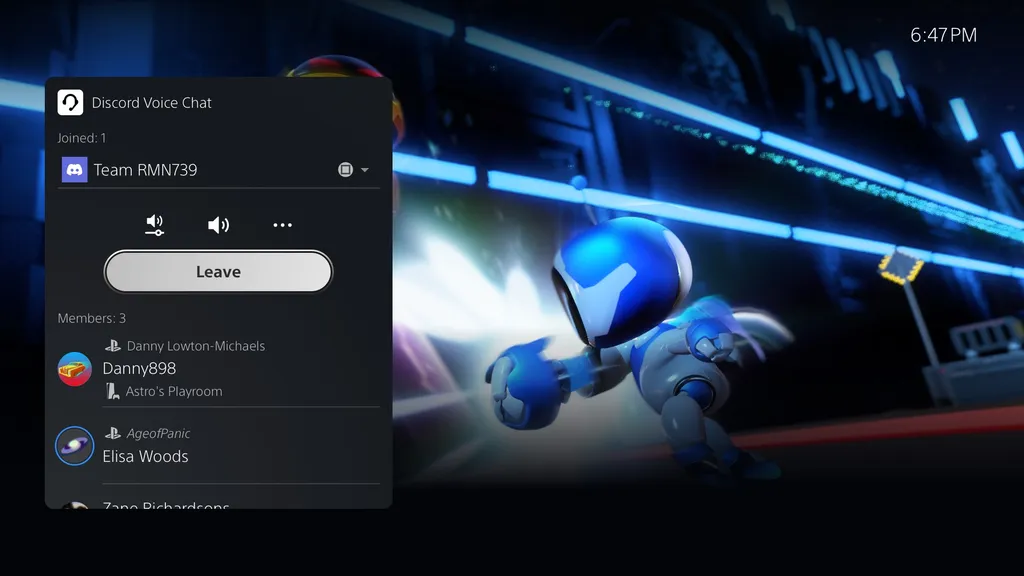 Interface do Discord em fase beta no PlayStation 5 (Imagem: Divulgação/PlayStation)