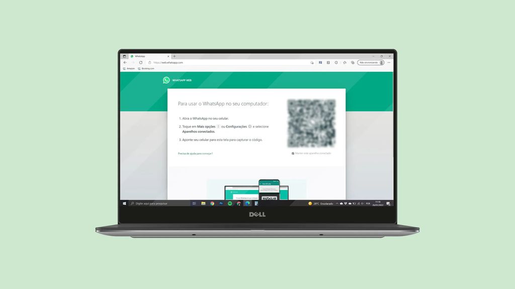 mockup da tela de login do WhatsApp Web