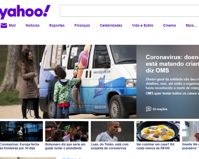Yahoo!: site de pesquisas alternativo ao Google já é famoso (Captura de tela: Ariane Velasco)