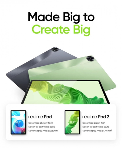 Realme Pad 2 será novo tablet intermediário da marca