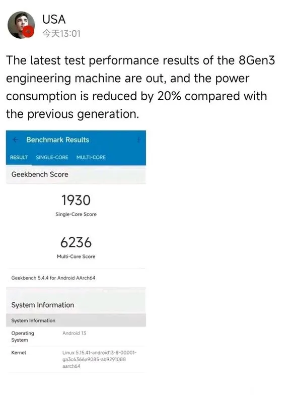 Suposto teste de performance para Snapdragon 8 Gen 3 destaca poder de processamento superior ao A16 Bionic do iPhone 14 Pro (Imagem: Reprodução/Wccftech)