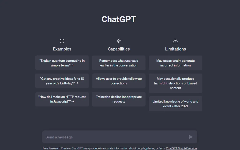 O ChatGPT é uma opção popular para criar textos com IA (Imagem: Captura de tela/André Magalhães/Canaltech)