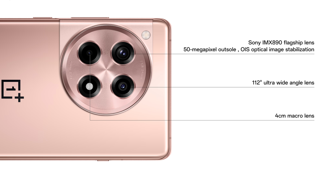 O Ace 3 traz a mesma câmera principal com sensor Sony IMX890 do OnePlus 12, mas simplifica as lentes ultrawide e macro para cortar custos (Imagem: Reprodução/OnePlus)