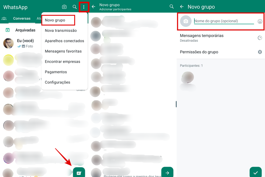 Como criar grupo no WhatsApp para Android (Imagem: Captura de tela/Guilherme Haas/Canaltech)