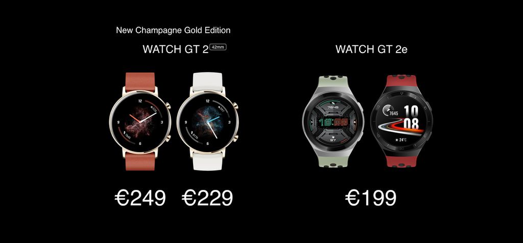 Preços dos novos relógios da Huawei na Europa (Imagem: Reprodução/Huawei)