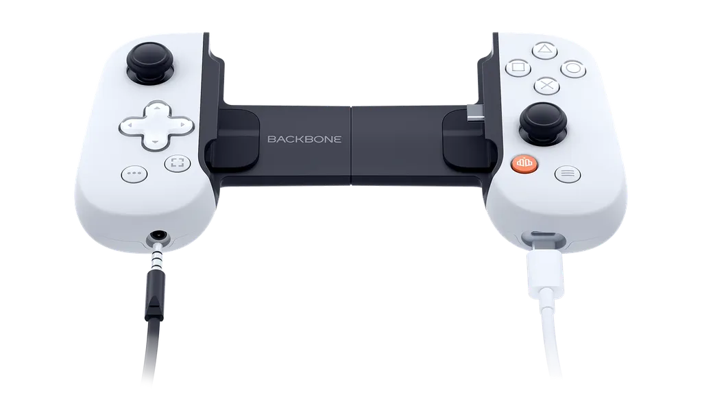 Trazendo portas P2 para fones e USB-C para recarregar o celular durante o uso, o Backbone One PlayStation Edition tem como diferencial o design e personalizações especiais no app (Imagem: Reprodução/Backbone)
