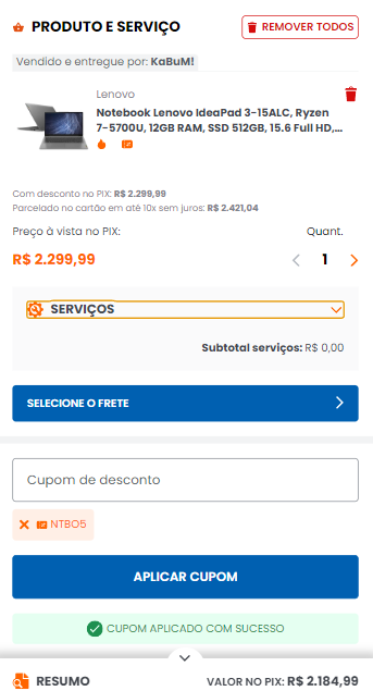 Imagem na descrição da promoção