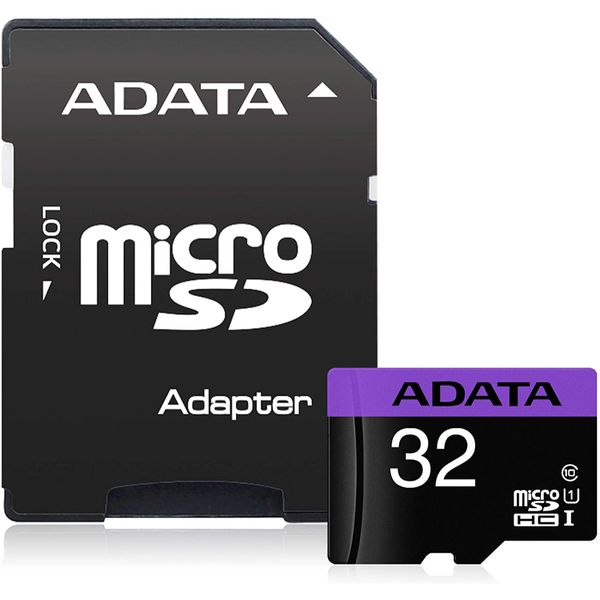 Cartão de Memória ADATA Micro SD 32GB Classe 10 + ADPT SD - AUSDH32GUICL10-RA1