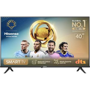 Smart TV 40" FHD Hisense 40A4N com DTS Virtual X, Game e Sports Mode, Controle por Voz, Share to TV e Compatível com Alexa