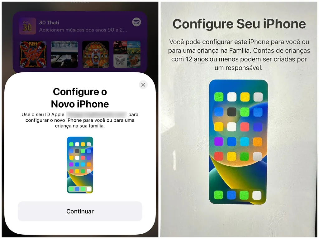 Configure o novo iPhone com dados salvos do celular antigo (Imagem: Captura de tela/Thiago Furquim/Canaltech)