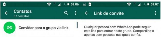 Novo botão aparece na parte superior da tela de convite nos grupos do WhatsApp Novo botão aparece na parte superior da tela de convite nos grupos do WhatsApp