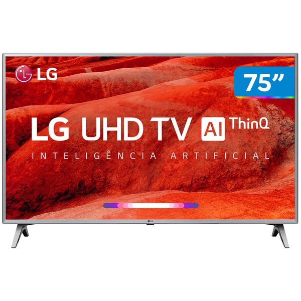 Smart TV 4K LED 75” LG 75UM7510PSB Wi-Fi HDR  - Inteligência Artificial 4 HDMI 2 USB - TVs - Magazine Luiza