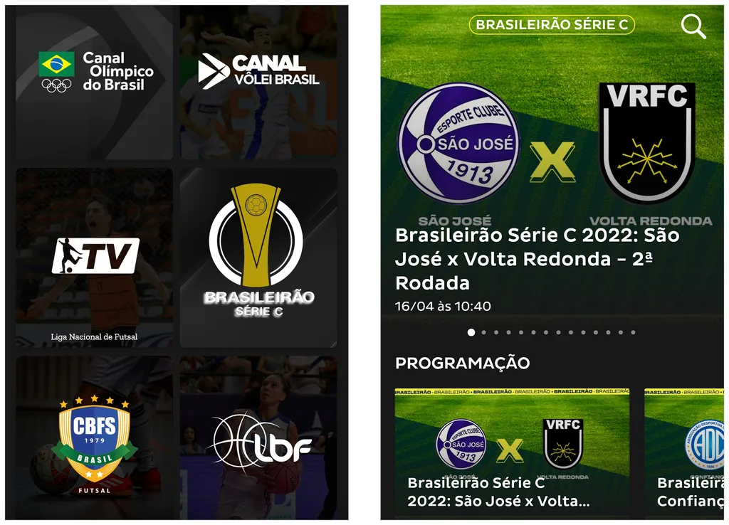TV NSports oferece pacotes exclusivos de campeonatos nacionais (Captura de tela: André Magalhães)